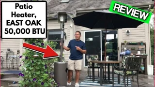 Patio Heater, EAST OAK 50,000 BTU Outdoor Patio Heater with Table Design, Stainless Steel Burner
