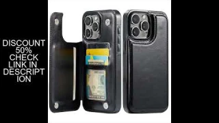 For iPhone 16 15 14 Plus 13 12 Mini 11 Pro Max PU Leather Case Kickstand Card Holder, Double Magneti