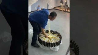 Crystal chandelier installation process. #foryou #lights #chandelier#lampfactory #installation