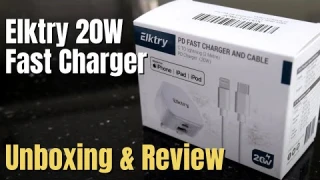 Elktry USB-C 20W Fast Charger Review - 2-Port Wall Charger with 2m Lightning Cable