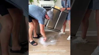 Unboxing our new double trash & recycle bin from Costco! #costco #simplehuman #kitchengadgets