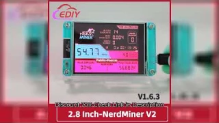 2.8 Inch ESP32-2432S028R NerdMiner V2 Hashrate, Smart Display, Crypto Solo, Lottery, Nerd Miner, Bit