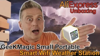 AliExpress GeekMagic Small Portable Smart Wifi Weather Station unboxing and how-too