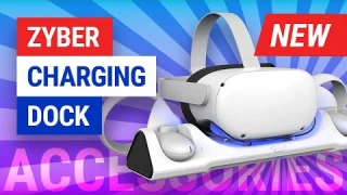 Compact Stylish Charging Dock for Meta Quest 2 Headset and Controllers | Zyber VR Docking Station